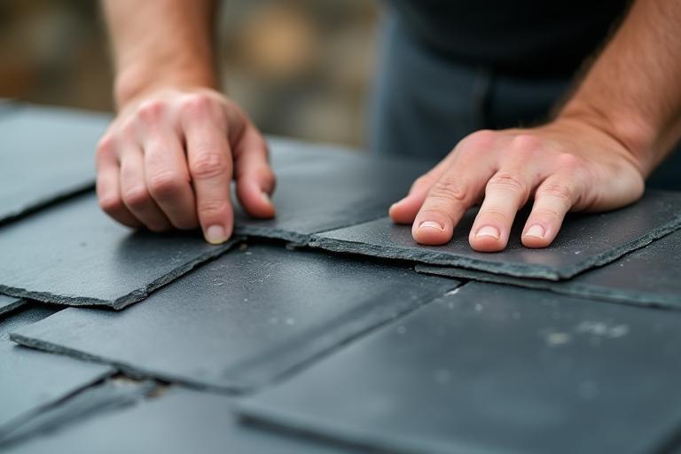 Lauze slate installation close-up